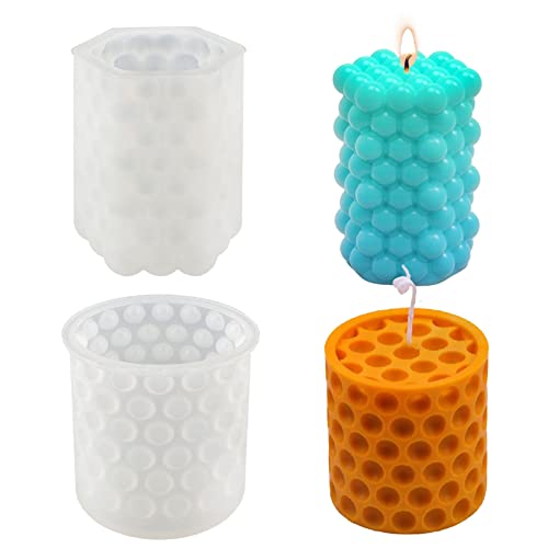 2 Stück Kerzenformen,3D Kerzen Silikonform,Bubble Kerzenform, Zylinder Kerzen Gießen Formen,Geometrische Kerzengießformen für DIY Aromatherapie Kerzen, Seife, Polymer Ton Handwerk Dekoration 2 Stück Kerzenformen,3D Kerzen Silikonform,Bubble Kerzenform, Zylinder Kerzen Gießen Formen,Geometrische Kerzengießformen für DIY Aromatherapie Kerzen, Seife, Polymer Ton Handwerk Dekoration von Tuxuzal