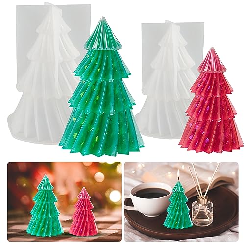 2 Stück Weihnachtsbaum Silikonform Epoxidharz Form Kerzenform Gießform 3D Kerzengießform Seifenform Ornament Dekoration 2 Stück Weihnachtsbaum Silikonform Epoxidharz Form Kerzenform Gießform 3D Kerzengießform Seifenform Ornament Dekoration von Tuxuzal