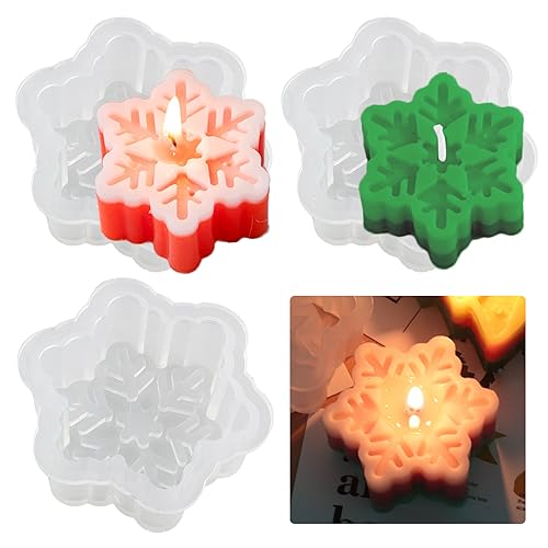 3 Stück Schneeflocke Kerzenform Silikonform Schneeflocke Seifenform Silikon Kerzengießform 3D Schneeflocke DIY Harz Formen Weihnachten Kerzen Gießform Weihnachten Epoxidharz Silikonform Handwerk 3 Stück Schneeflocke Kerzenform Silikonform Schneeflocke Seifenform Silikon Kerzengießform 3D Schneeflocke DIY Harz Formen Weihnachten Kerzen Gießform Weihnachten Epoxidharz Silikonform Handwerk von Tuxuzal