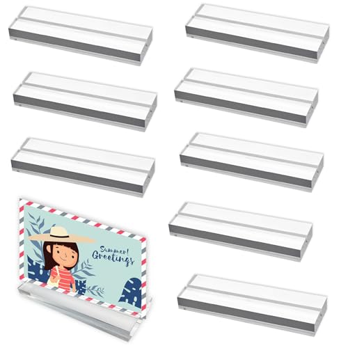 8 Stück Kartenhalter Acryl Tischkartenhalter Postkartenhalter Fotoständer Kartenständer Transparenter Fotohalter Tisch Menükartenhalter Kartenaufsteller für Hochzeit Party Café Postkarten Speisekarten von Tuxuzal