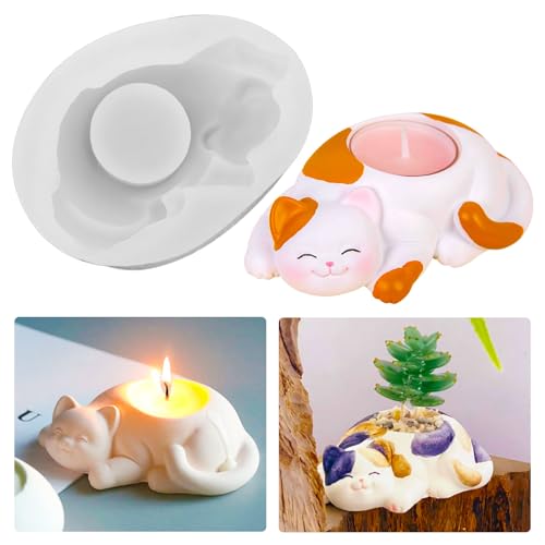 Silikonform Kerzenhalter Beton Gießform Katze Silikonform Teelicht Gießform Tiere Kerzenständer Silikon 3D Kätzchen Teelichthalter Epoxidharz Form für Kerzen Sukkulenten Blumentopf Haus Dekoration Silikonform Kerzenhalter Beton Gießform Katze Silikonform Teelicht Gießform Tiere Kerzenständer Silikon 3D Kätzchen Teelichthalter Epoxidharz Form für Kerzen Sukkulenten Blumentopf Haus Dekoration von Tuxuzal