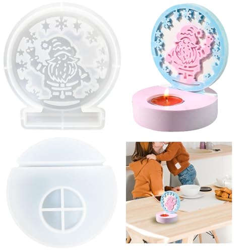 Weihnachten Silikonform Kerzenhalter Gießform - Weihnachtsmann Epoxidharz Form für Kerzen Gießen - Teelichthalter Kerzenständer Silikon Teelicht Form Weihnachten Silikonform Kerzenhalter Gießform - Weihnachtsmann Epoxidharz Form für Kerzen Gießen - Teelichthalter Kerzenständer Silikon Teelicht Form von Tuxuzal
