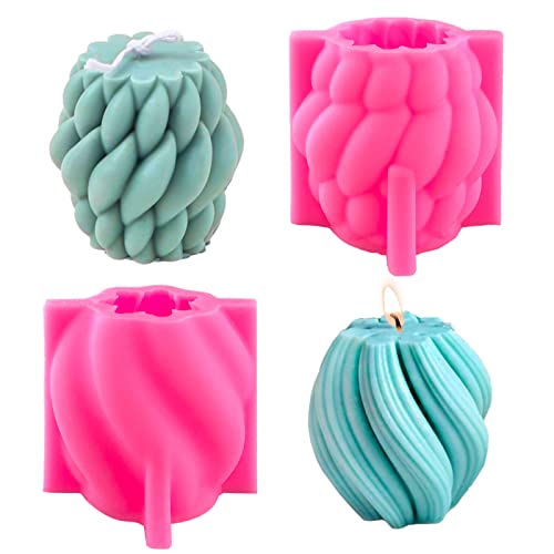 2 Stück Kerzenform Silikon Spiral Kerzenformen zum Gießen Geometrische Kerzen Silikonform, Spirale Silikonform Gießform Kerzen Silikon Seifenform Spiral Gießform für Kerzen Seife Duftkerze Fondant von Tuxuzal
