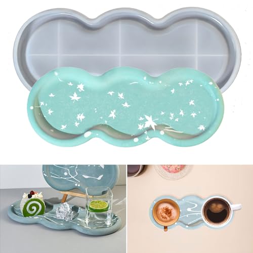 Silikonform Tablett mit Rand für Epoxidharz - Groß Untersetzer Form für Kunst, Schmuck, Tee und Obst - Silikon Gießen Form von Tuxuzal