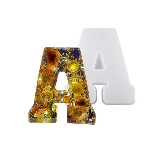 Silikon-Alphabet-Harz-Formen, Buchstaben-Silikonform zum Basteln, Epoxidharz-Gussformen, Alphabet-Epoxidharz-Silikonform, Großbuchstabensymbol-Form, Alphabet-Buchstaben-Backform von Tuxxjzm