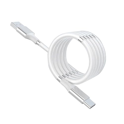 Tuxxjzm Magnetisches Schnellladekabel, 1,8 Meter, Weiß, Typ C, für Smartphone, Tablet, Laptop, Kamera Tuxxjzm Magnetisches Schnellladekabel, 1,8 Meter, Weiß, Typ C, für Smartphone, Tablet, Laptop, Kamera von Tuxxjzm