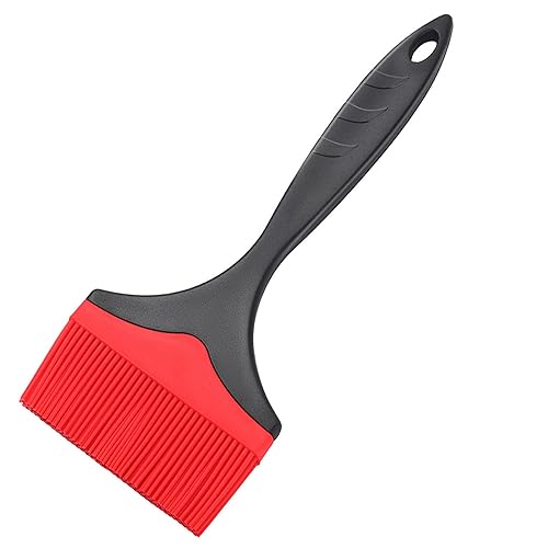 Extra großer Silikon-Backpinsel – 10 cm extra breiter Silikon-Backpinsel zum Grillen, hitzebeständige Pinsel, zum Verteilen von Öl, Butter, Soße zum Kochen, Backen, Grillen, spülmaschinenfest (Rot 1) von Tuyotue