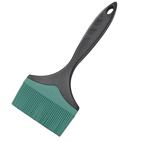 Großer Silikon-Backpinsel – 10 cm extra breiter Silikon-Saucenpinsel zum Grillen, hitzebeständige Pinsel, zum Verteilen von Öl, Buttersauce zum Kochen, Backen, Grillen, spülmaschinenfest (Grün 1) von Tuyotue