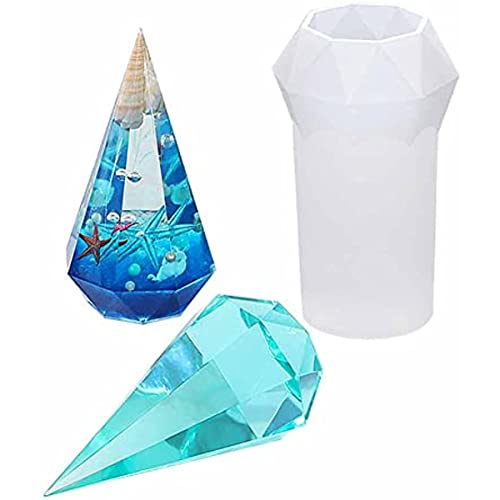 Geometrischer Kegel Mold,Kristal Resin Silikonform,Groß Gießform Silicone Resin Schmuck Mold,DIY Handwerk Dekoration,Sechseckige Prismen Harzformen für Schmuckherstellung,Seifenherstellung,12cm von Tuzsocr