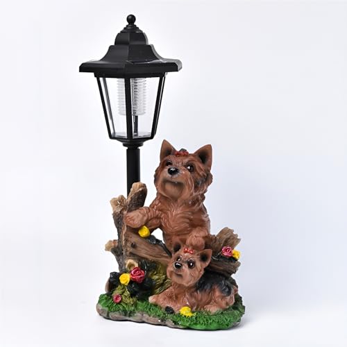 Hund Figuren mit LED Solar Laterne,Dog Gartenfiguren für Außen,Lustige Hunde Gartendeko Hundebesitzer Geschenk für Frauen Männer Mama Geburtstagsgeschenk für Rasen,Terrasse,Fensterbank (Stil 4) von Tuzsocr