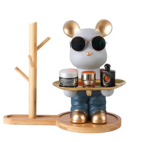 Kunstharz-Tablett, multifunktional, Bär zur Aufbewahrung von Schlüsseln, Süßigkeiten, Obst (grau) von Tuzsocr