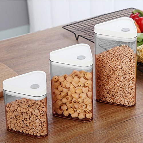 Luftdichte Frischhaltedosen mit Deckel, auslaufsichere Kunststoffdosen, dreieckige versiegelte Dosen, Lebensmittelgläser, BPA-frei, Küchen- und Speisekammer-Organisation, für Müslimehl und Zucker (M) Luftdichte Frischhaltedosen mit Deckel, auslaufsichere Kunststoffdosen, dreieckige versiegelte Dosen, Lebensmittelgläser, BPA-frei, Küchen- und Speisekammer-Organisation, für Müslimehl und Zucker (M) von Tuzsocr