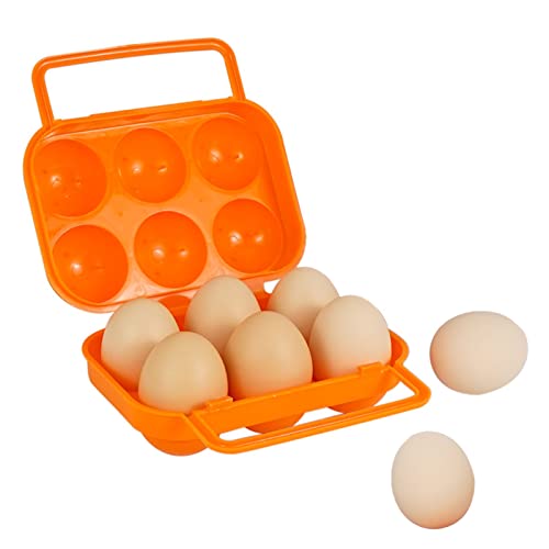 Set mit 3 Eierboxen für Camping, Tuzsocr tragbar, 6 Eierhalter, Aufbewahrungsbox für Eier aus Kunststoff mit Deckel, zufällige Farbe, tragbarer Eierkorb für Picknick, Wandern, Reisen von Tuzsocr