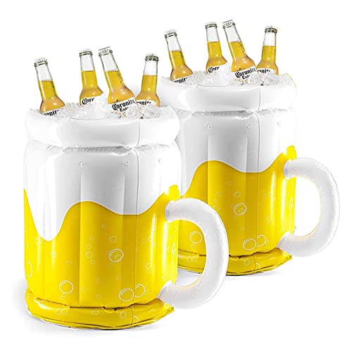 Tuzsocr Bierkühler, aufblasbar, Schwimmstange für Pool, Bierkühlbox für Partys mit 45,7 cm, Getränkehalter, geeignet für Urlaub, Schwimmen, Sommerstrand von Tuzsocr