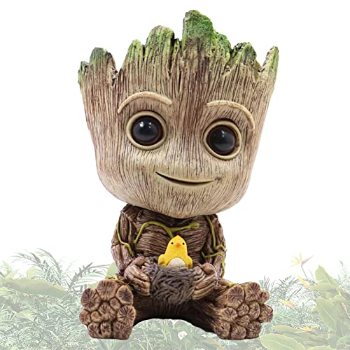 Tuzsocr Groot Bonsai Figur, Baum Mann Pflanztopf Sukkulente Figur für Pflanzen, Baby Groot - für Büro und Schlafsaal, Dekoration des Hauses (M) von Tuzsocr