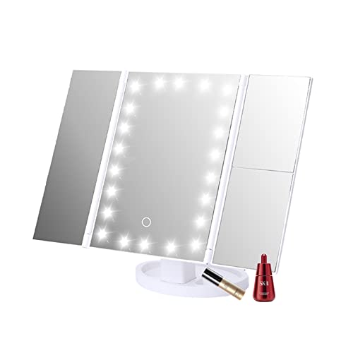 Tuzsocr Kosmetikspiegel LED 2X 3X Vergrößerung Schminkspiegel Mit Touchschalter, LED Makeup Mirror, 180° Drehbar, Helligkeit, Spiegel Mit Natürlichem LED Licht, Kosmetik Spiegel Beleuchtung (Weiß) von Tuzsocr