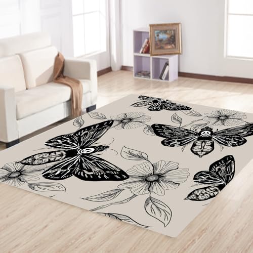 Todesmotten-Teppich für Schlafzimmer, Herren, Gothic-Totenkopf-Teppiche für Wohnzimmer, Heimdekoration, Jugendmann, Jungen, gruselig, dekorative Teppichmatten, 7,6 x 12,7 cm, Skelett, Bodenmatte Todesmotten-Teppich für Schlafzimmer, Herren, Gothic-Totenkopf-Teppiche für Wohnzimmer, Heimdekoration, Jugendmann, Jungen, gruselig, dekorative Teppichmatten, 7,6 x 12,7 cm, Skelett, Bodenmatte von Tveinard