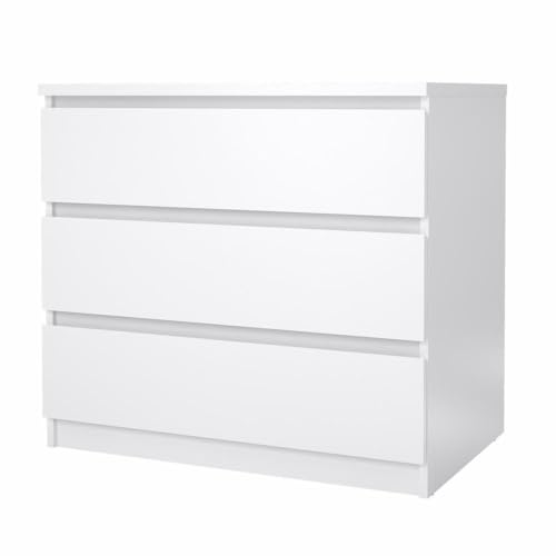 Froschkönig24 Kommode NAIA Anrichte Sideboard Schlafzimmer Weiß Hochglanz von Tvilum