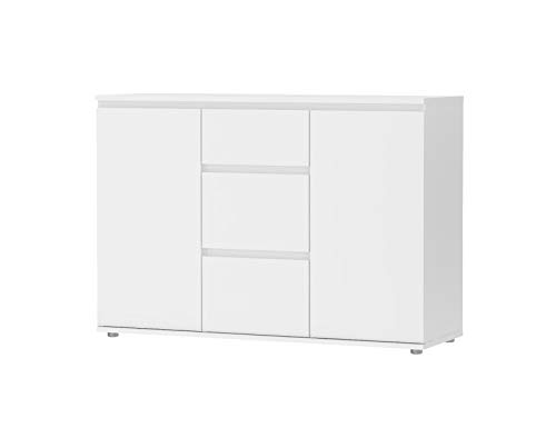 Sideboard mit Türen und Schubladen, weiße Farbe, 119,45 x 83,7 x 40 cm von Tvilum