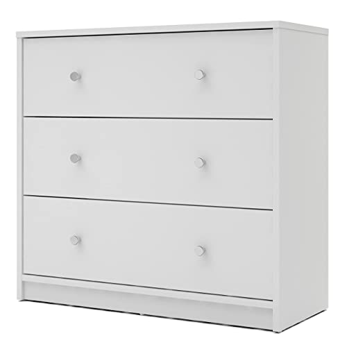 Tvilum Kommode mit drei Schubladen, weiße Farbe, 72,4 x 68,3 x 30,1 cm von Tvilum
