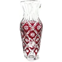 Val St Lambert Crystal Vase Cut To Clear Cranberry Charles Graffart 1950Er Jahre Äußerst Selten Marked von Tweedeleven