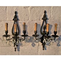 Wandleuchten Von E.f. Caldwell Wunderschönes Großes Paar Dreiarmige Bronze Prismen Wandleuchten Von E.f. Caldwell Wunderschönes Großes Paar Dreiarmige Bronze Prismen von Tweedeleven