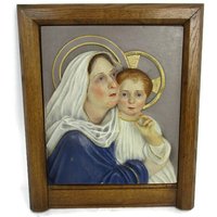Wandplatte Bas Relief Tableaux Jungfrau Maria Säugling Madonna Gips Wow von Tweedeleven
