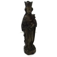 statue Unserer Lieben Frau Von Tongeren Schwarze Madonna Säugling Jesus Trauben Sammler Signiert von Tweedeleven