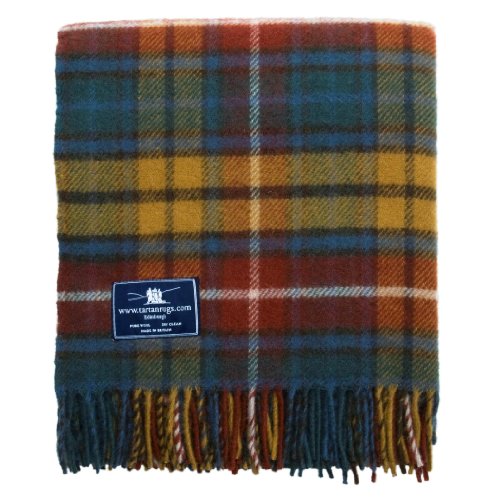 Antique Buchanan Tartan / Schottenmuster Wolldecke von Tweedmill Textiles