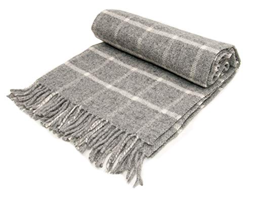 Tweedmill Textiles Überwurf aus reiner Schurwolle, klein, Grau von Tweedmill Textiles
