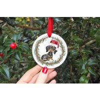 Personalisierte Dackel Weihnachtsdekoration I Weihnachtskugel, Welpe's Erstes Weihnachten, Neuer Welpe, Hundegeschenk, Hundekugel, Wursthund von TweedsideDesignCo
