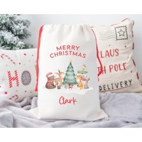 Personalisierte Weihnachten Waldtiere Santa Sack I Weihnachtskugel, Baby Weihnachten, 1. Nussknacker, Geschenk von TweedsideDesignCo