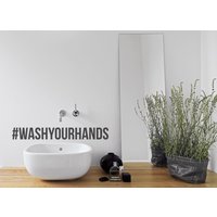 Badezimmer Wandaufkleber - Washyourhands Wand Schriftzug Aufkleber Waschen Ihre Hände Kunst Home Decor Küche Dekor Haushaltswaren Hashtag von Twelve9Printing
