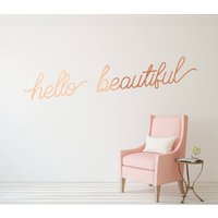 Hallo Schöne Vinyl Aufkleber - Kupfer Wandaufkleber/Zeichen Dekor Moderne Abenteuer Zitate Wohnzimmer von Twelve9Printing