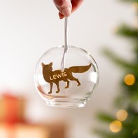 Personalisierte Polarfuchs Glaskuppel Christbaumkugel von TwentySevenUK
