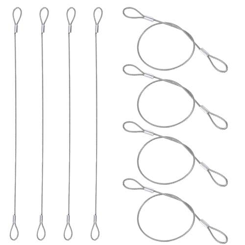 8 Stück Edelstahlkabel mit Schlaufen, 2mm Edelstahl-Sicherheitsdrahtseile, Vinylbeschichtetes Sicherheitskabel mit Schlaufen für Gepäckschloss, Fahrrad, Außentore (2mm × 30cm) von Tweruna