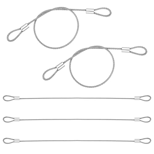 Stahlseil mit ösen 5 Stück, Sicherheitskabelschloss mit Schlaufen, 31 cm Edelstahlkabelschloss für Gepäck, Multifunktionale Drahtschlösser Sicherheitskabel für U-Schlösser und Vorhängeschlösser von Tweruna