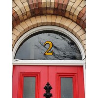 Oberlicht-Fenster Im Blattgold-stil, Maßgeschneidert, Handgefertigt, Dekor Mid Century Modern, Personalisierte Individuelle Nummer, Externer von TwiceAsManyStars