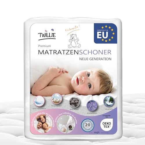 Twillie – Matratzenschoner 70 x 160 cm Wasserdicht - Matratzen-Topper zertifiert Oeko-TEX® Aegis® - Atmungsaktive Matratzenauflage – Hygienischer Anti-Milben Matratzenbezug - 20 Jahre Garantie von Twillie