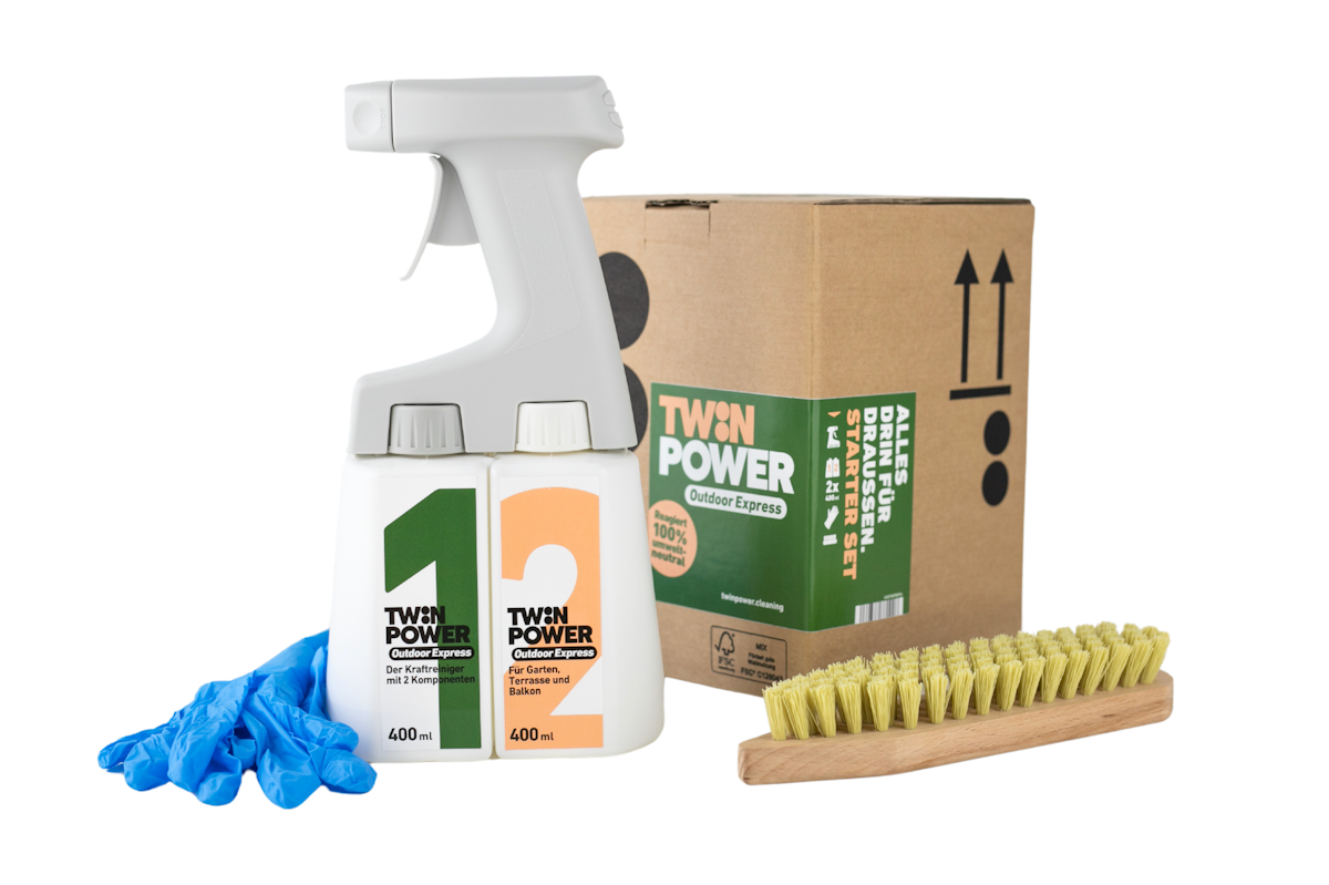 Twin Power Outdoor-Express-Set 2 x 0,4L + Sprüher + Handschuhe + Bürste von TwinPower