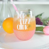 Pop Fizz Clink Glitter Weinglas - Champagnerglas Mimosenglas Bachelorette Weingläser von TwinkleTwinkleLilJar