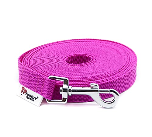 Twinkys Dog Style Hundeleine Schleppleine OHNE Handschlaufe Pink 10 Meter 20 mm breit für Hunde bis 50 kg Made IN Germany von Twinkys