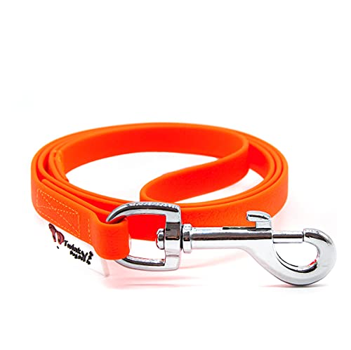 Twinkys Dog Style Hundeleine Wasserabweisend 13 mm breit für Hunde OHNE Handschlaufe Neon Orange 1 Meter Made IN Germany von Twinkys