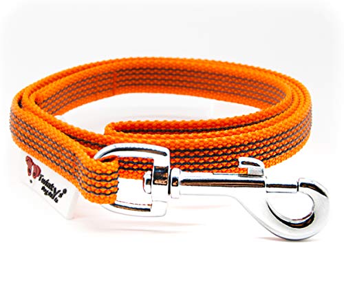 Twinkys Dog Style Schleppleine Hundeleine gummiert 15 mm breit für Hunde bis 15 kg - OHNE Handschlaufe 1 Meter Orange Made IN Germany von Twinkys