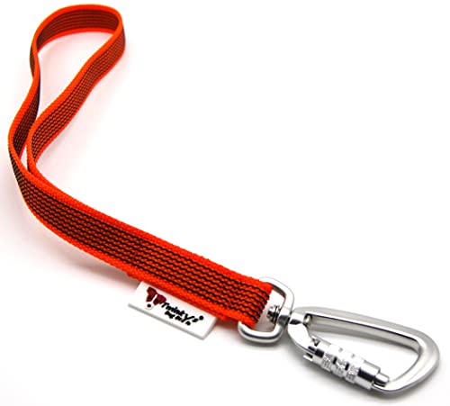 Twinkys Dog Style Kurzführer Hundeleine Handschlaufe gummiert 20 mm breit Orange mit Sicherheitskarabiner Made IN Germany von Twinkys