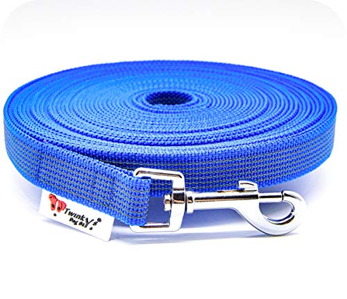 Twinkys Dog Style Schleppleine Hundeleine gummiert 20 mm breit für Hunde bis 50 kg - MIT Handschlaufe 10 Meter Blau mit Salzwasser beständigem Edelstahl Karabiner Twinkys Dog Style Schleppleine Hundeleine gummiert 20 mm breit für Hunde bis 50 kg - MIT Handschlaufe 10 Meter Blau mit Salzwasser beständigem Edelstahl Karabiner von Twinkys