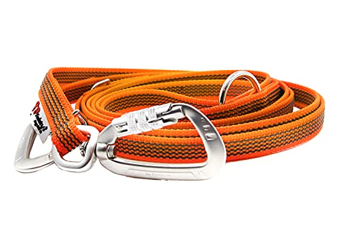 Twinkys Dog Style Verstellbare Hundeleine gummiert 15 mm breit mit Sicherheitskarabiner 3 Meter Orange von Twinkys