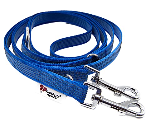 Twinkys Dog Style Verstellbare Hundeleine gummiert Blau 3 Meter 20 mm breit Made in Germany von Twinkys