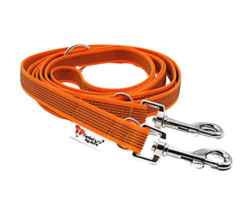 Twinkys Dog Style Verstellbare Hundeleine gummiert Orange 3 Meter 20 mm breit Made in Germany von Twinkys