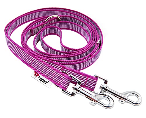 Twinkys Dog Style Verstellbare Hundeleine gummiert Pink 3 Meter 20 mm breit Made in Germany von Twinkys